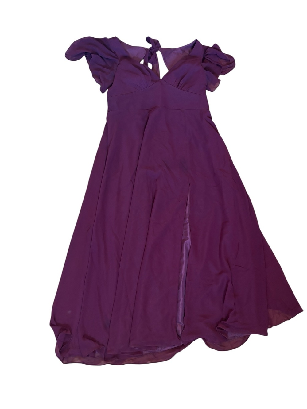 Azazie "Kimber" Flutter Sleeve Dress- Cabernet